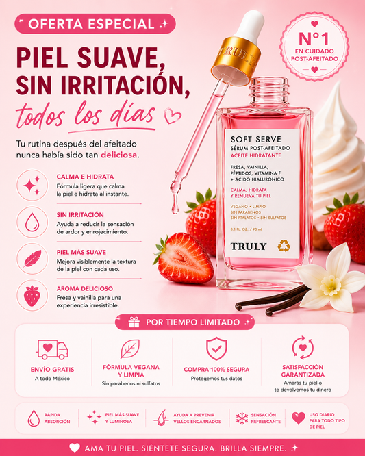 🍓 TRULY SOFT SERVE SERUM 90ml – Calma, Repara y Enamórate de Tu Piel ✨
