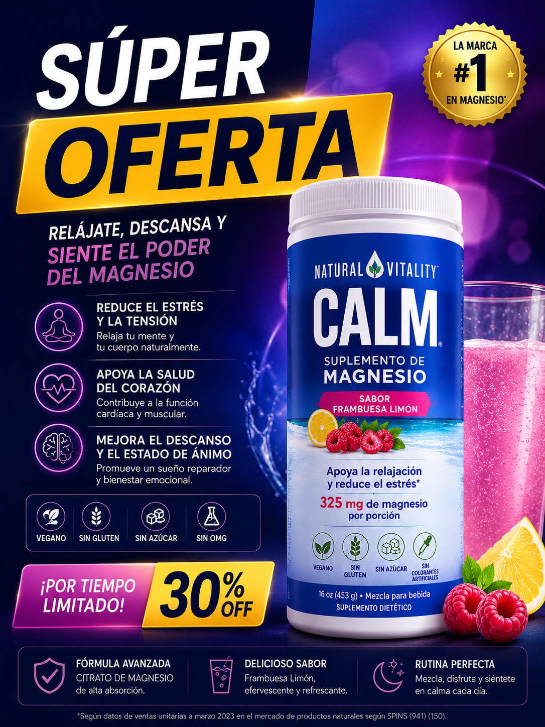 🌙 NATURAL VITALITY CALM – Relajación, Descanso y Bienestar con Magnesio ✨