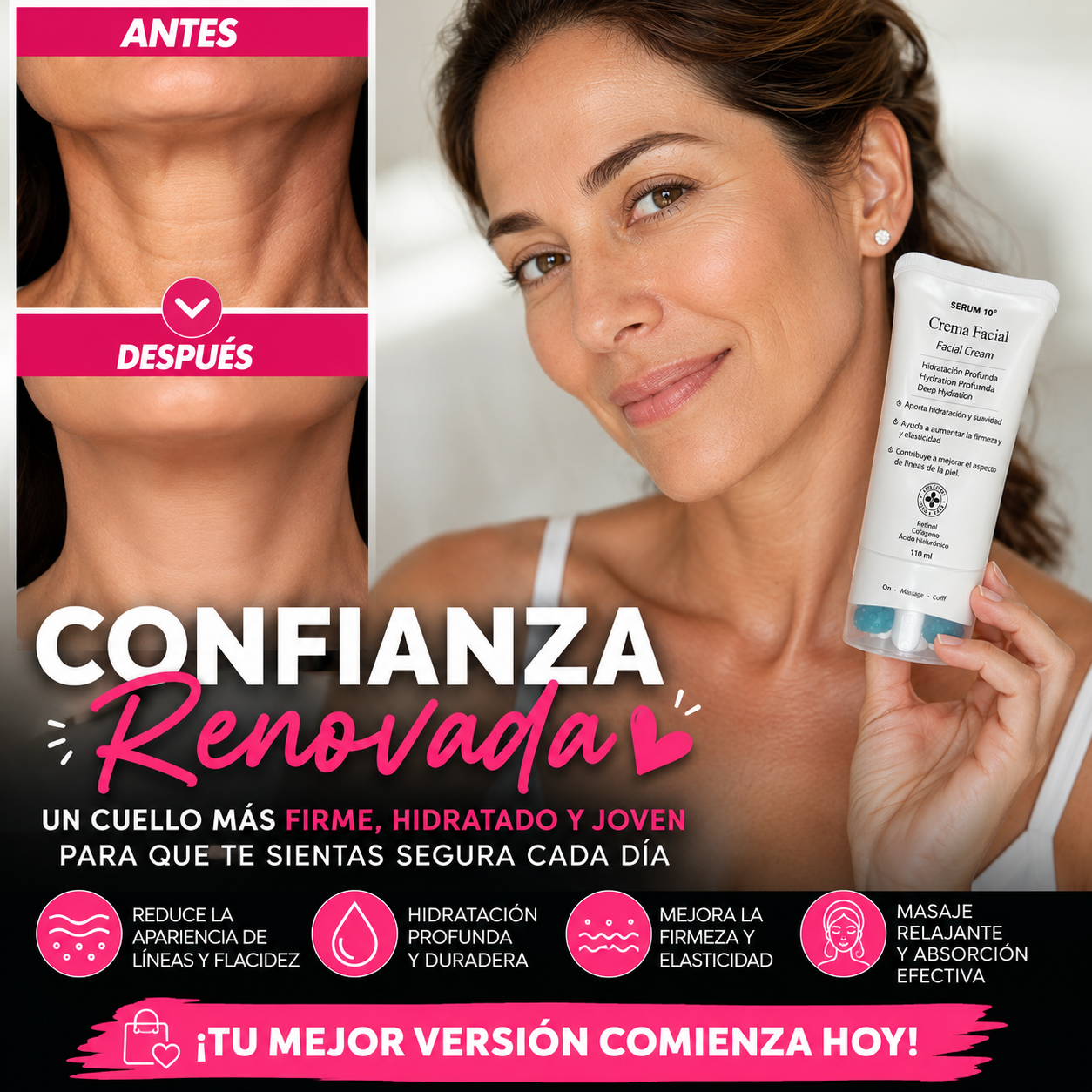 💎 Juventud 10° | Crema Reafirmante de Cuello SERUM 10
