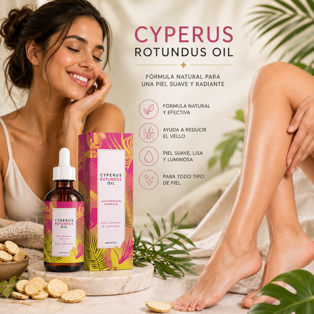 ✨ CYPERUS OIL 30ml – Piel Suave, Sin Vello y Sin Irritación