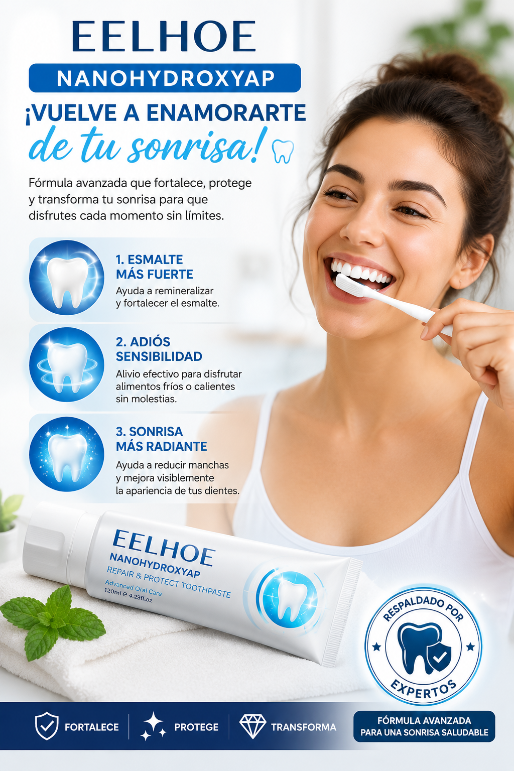 ✨ EELHOE NANOHYDROXYAP 120ml – Sonrisa Más Blanca, Fuerte y Sin Sensibilidad 🦷🔥