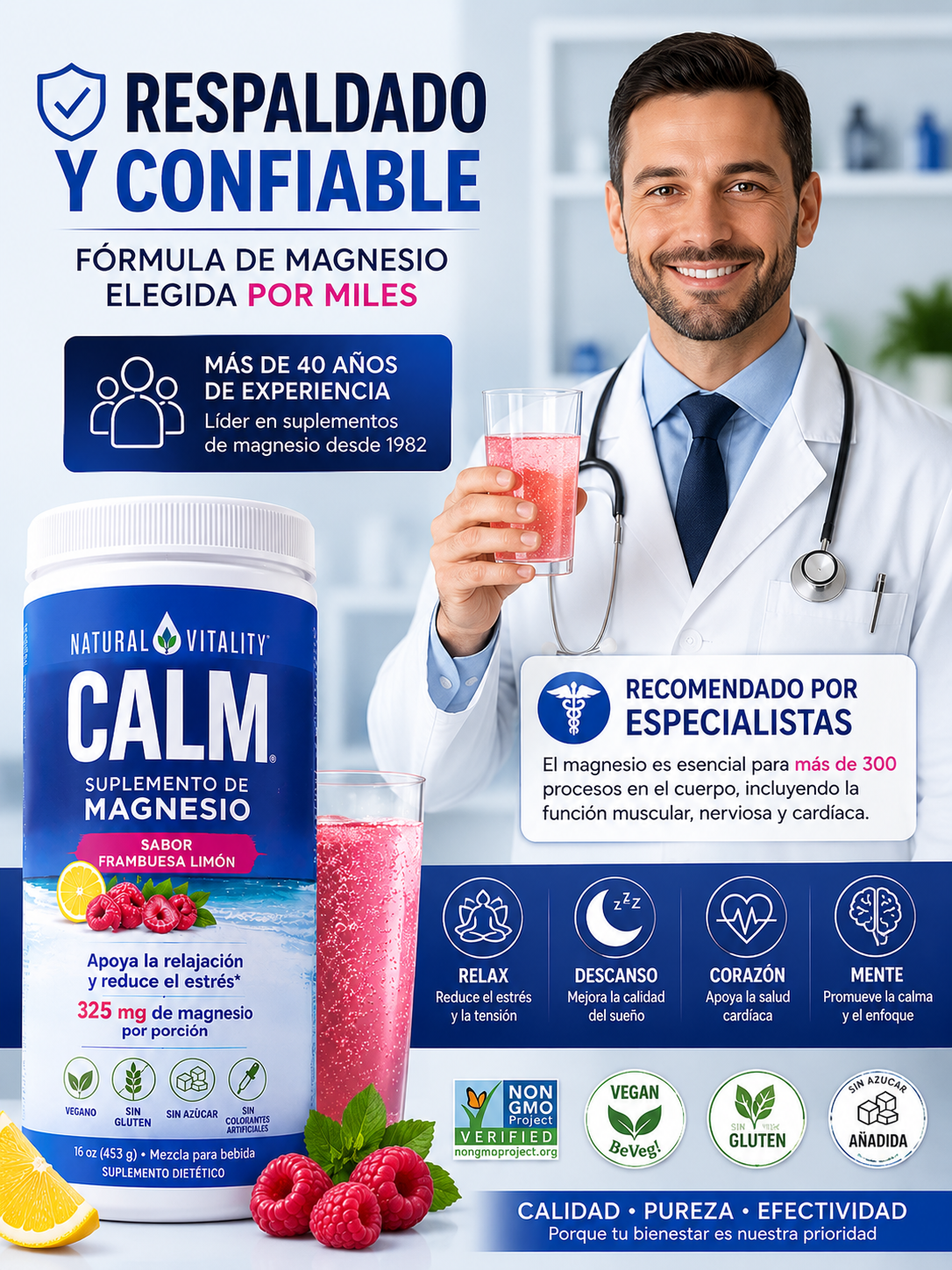 🌙 NATURAL VITALITY CALM – Relajación, Descanso y Bienestar con Magnesio ✨