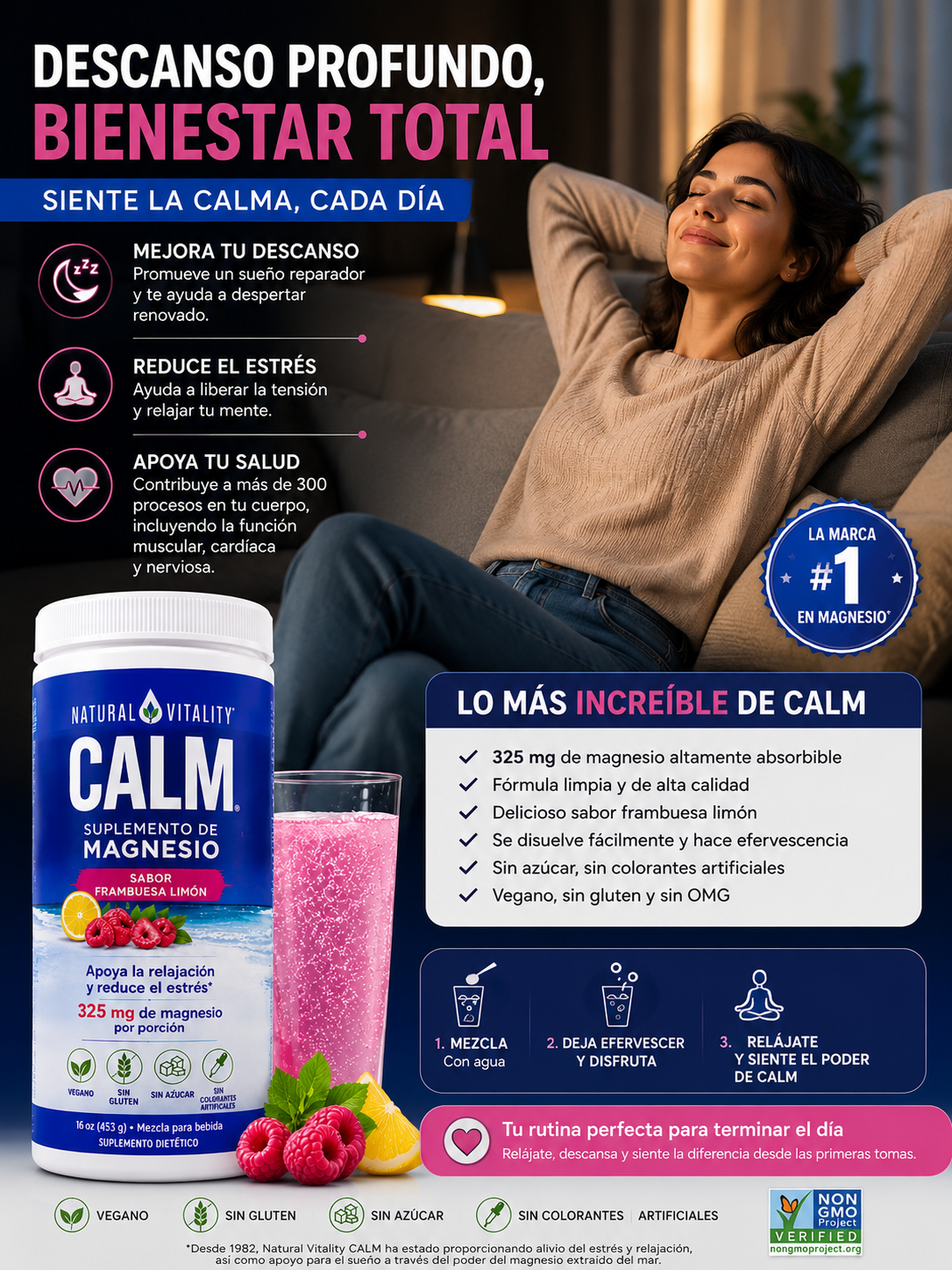 🌙 NATURAL VITALITY CALM – Relajación, Descanso y Bienestar con Magnesio ✨