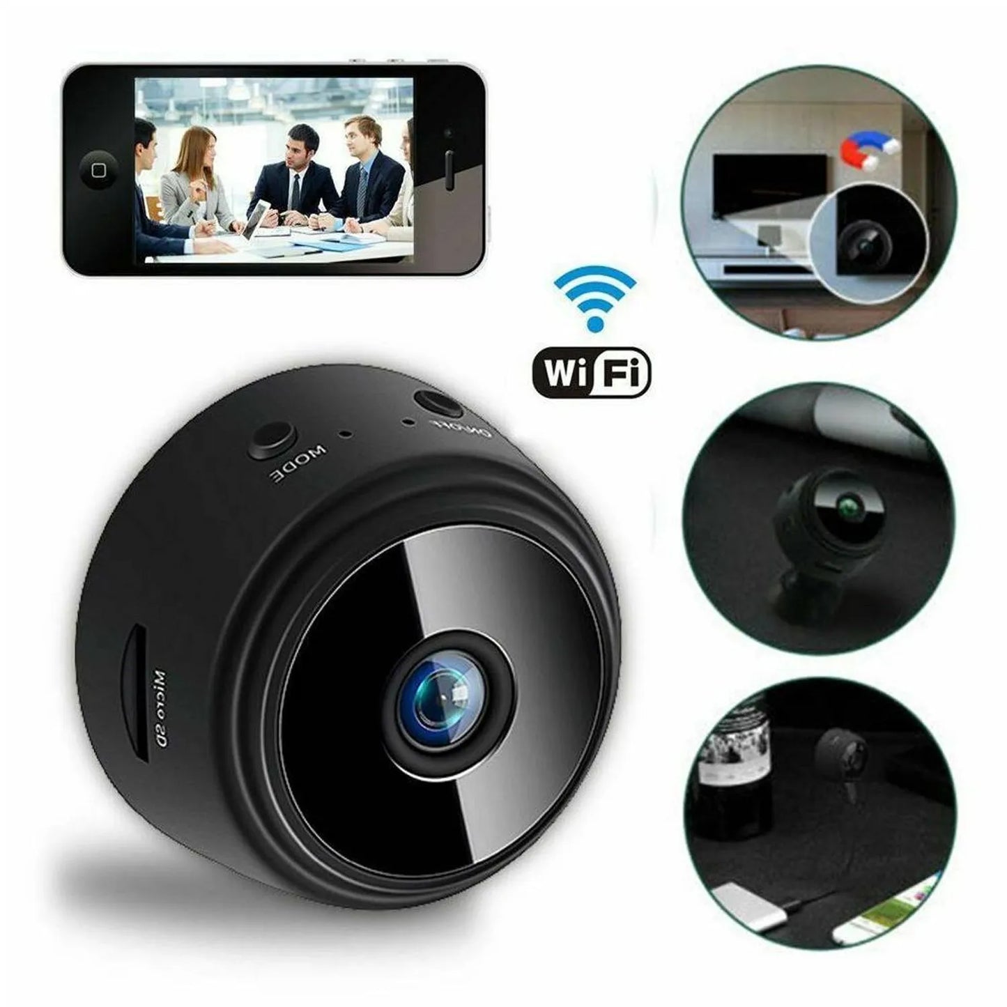 🎥 MINI CÁMARA ESPÍA A9 WIFI – Vigilancia Inteligente 24/7 Desde tu Celular